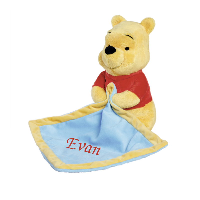  winnie pooh plush with comforter yellow red blue 25 cm 